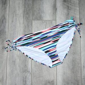 APT. 9 - Multi Striped Drawstring Sides Plus Sized Swim Bikini Bottoms